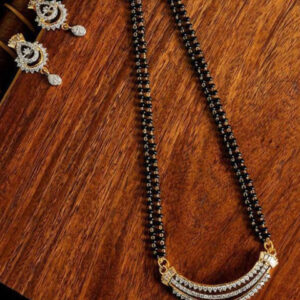 Mameraa Gold-Plated AD Stones Studded & Artificial Beaded Mangalsutra - Image 1