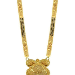 Mameraa Gold-Plated Artificial Stones and Beads Mangalsutra - Image 1