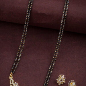 Mameraa Gold-Plated Artificial Stones and Beads Mangalsutra - Image 1