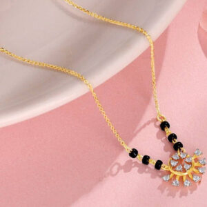 Mameraa Gold-Plated Artificial Stones and Beads Mangalsutra - Image 1