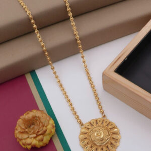 Mameraa Gold-Plated Artificial Stones Studded And Beaded Mangalsutra - Image 1