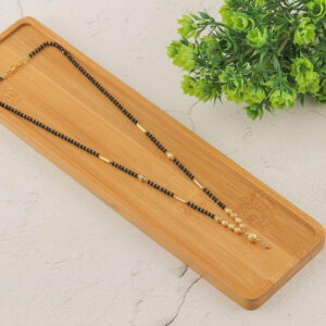 Mameraa Gold-Plated Artificial Stones Studded and Beaded Mangalsutra - Image 1