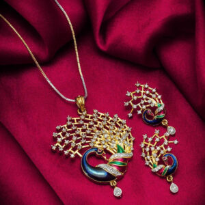 Mameraa Gold-Plated Cubic Zirconia Stone-Studded & Beaded Jewellery Set - Image 1