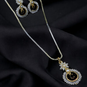 Mameraa Gold-Plated Cubic Zirconia Stone-Studded Jewellery Set - Image 1