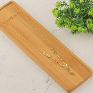 Mameraa Gold-Plated Leaf Shaped Minimal Chain Necklace - Image 1