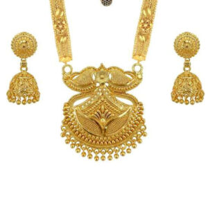 Mameraa Gold-Plated Stone-Studded Mangalsutra With Earrings - Image 1