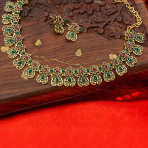Mameraa Gold-Plated Stones Studded Jewellery Set - Image 1