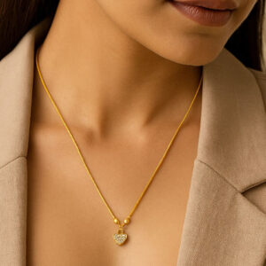 Mameraa Men Gold-Toned & Stone-Studded Heart Locket Chain - Image 1
