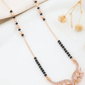 Mameraa Rose Gold-Plated Brass Mangalsutra - Image 1