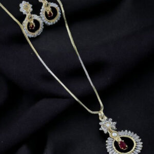 Mameraa Ruby Stone-Studded Jewellery Set - Image 1