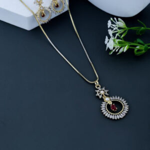 Mameraa Ruby Stone-Studded Jewellery Set - Image 1