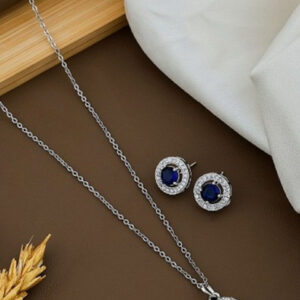 Mameraa Silver-Plated Stone-Studded Jewellery Set - Image 1