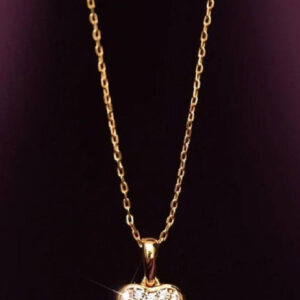 Mameraa Gold Plated American Diamond Studded Minimal Necklace - Image 1