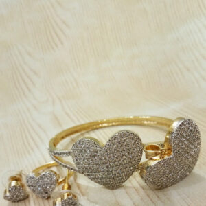 Mameraa Gold-Plated Cubic Zirconia Stone-Studded Jewellery Set - Image 1