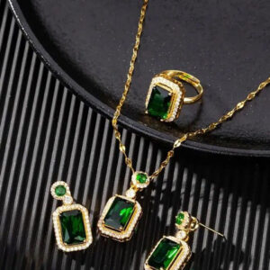 Mameraa Gold Plated Cubic Zirconia Studded Jewellery Set - Image 1
