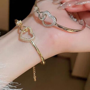Mameraa Gold-Plated Stone-Studded Heart Designed Jewellery Set - Image 1