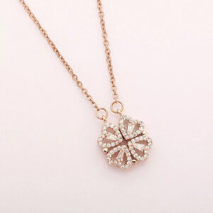 Mameraa Magnetic Clover Flower Heart Necklace - Image 1