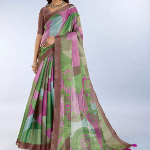Mameraa Abstract Printed Saree - Image 4