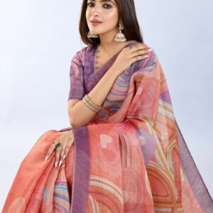 Mameraa Abstract Printed Saree - Image 2