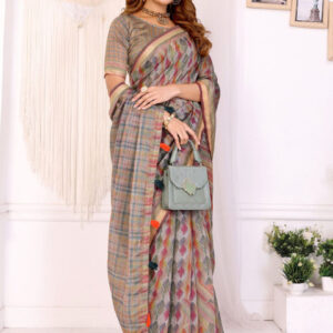 Mameraa Abstract Printed Saree - Image 4