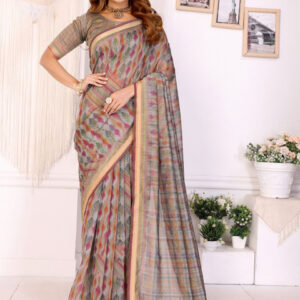 Mameraa Abstract Printed Saree - Image 1