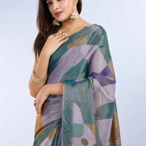 Mameraa Abstract Printed Saree With Unstitched Blouse Piece - Image 2