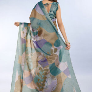 Mameraa Abstract Printed Saree With Unstitched Blouse Piece - Image 3