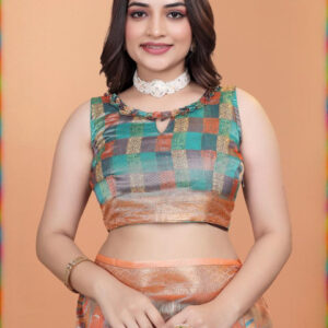 Mameraa Abstract Printed Zari Saree With Blouse Piece - Image 6