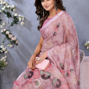 Mameraa Bandhani Printed Saree With Blouse Piece - Image 2