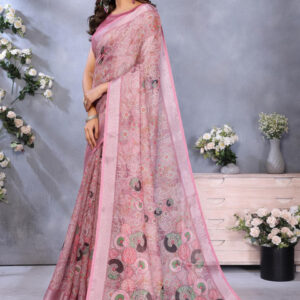 Mameraa Bandhani Printed Saree With Blouse Piece - Image 3