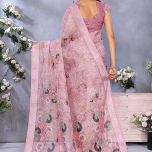 Mameraa Bandhani Printed Saree With Blouse Piece - Image 4