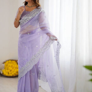 Mameraa Embellished Designer Saree With Blouse Piece - Image 1