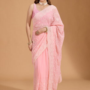 Mameraa Embellished Embroidered Heavy Work Saree - Image 1