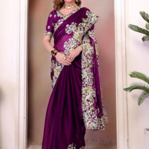 Mameraa Embellished Embroidered Saree - Image 1
