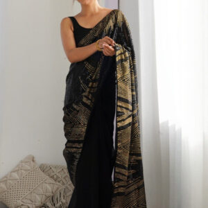 Mameraa Embellished Saree With Blouse Piece - Image 1
