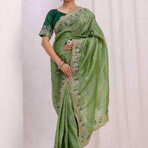 Mameraa Embellished Saree With Blouse Piece - Image 1