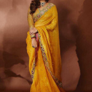 Mameraa Embellished Sequinned Saree With Blouse Piece - Image 1