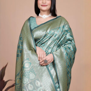 Mameraa Ethnic Motif Printed Woven Design Zari Saree - Image 2