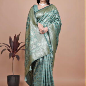 Mameraa Ethnic Motif Printed Woven Design Zari Saree - Image 1