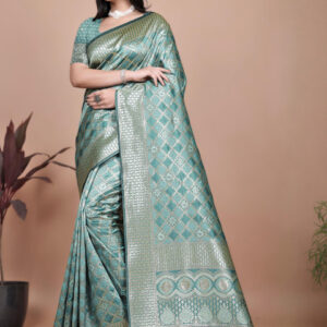 Mameraa Ethnic Motif Printed Woven Design Zari Saree - Image 5