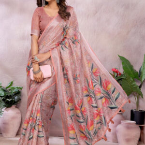 Mameraa Ethnic Motif Printed Zari Saree - Image 1