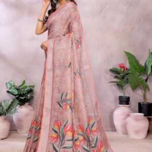 Mameraa Ethnic Motif Printed Zari Saree - Image 3