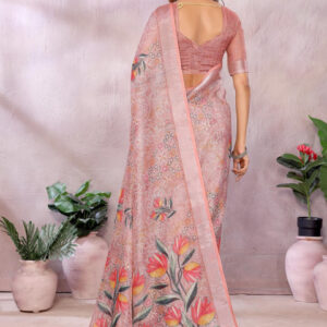 Mameraa Ethnic Motif Printed Zari Saree - Image 4