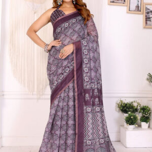 Mameraa Ethnic Motifs Printed Saree - Image 1