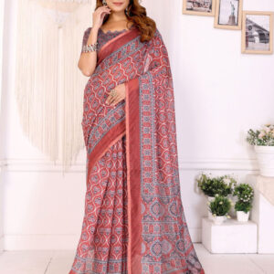Mameraa Ethnic Motifs Printed Saree - Image 1