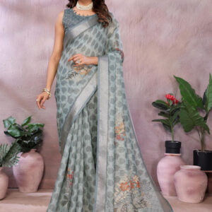 Mameraa Ethnic Motifs Printed Saree - Image 1