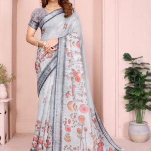 Mameraa Ethnic Motifs Printed Saree - Image 1