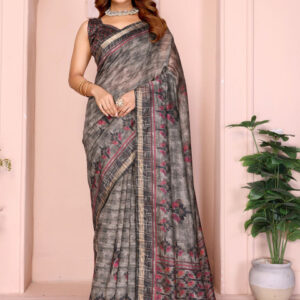 Mameraa Ethnic Motifs Printed Saree - Image 1