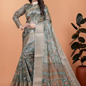 Mameraa Ethnic Motifs Printed Saree - Image 1