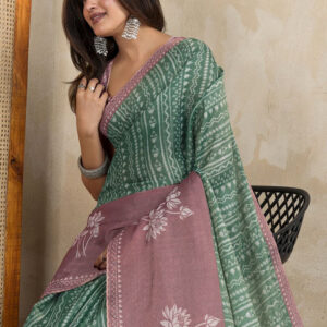 Mameraa Ethnic Motifs Printed Saree - Image 2
